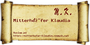 Mitterhöfer Klaudia névjegykártya
